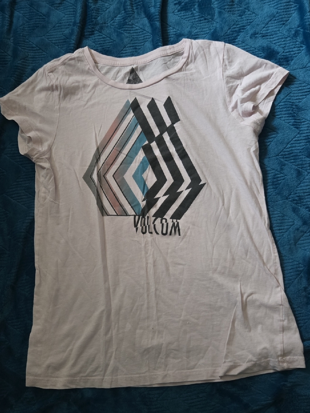 Free With Purchase Volcom Women's Short Sleeve Tee in Pale Pink with Graphic